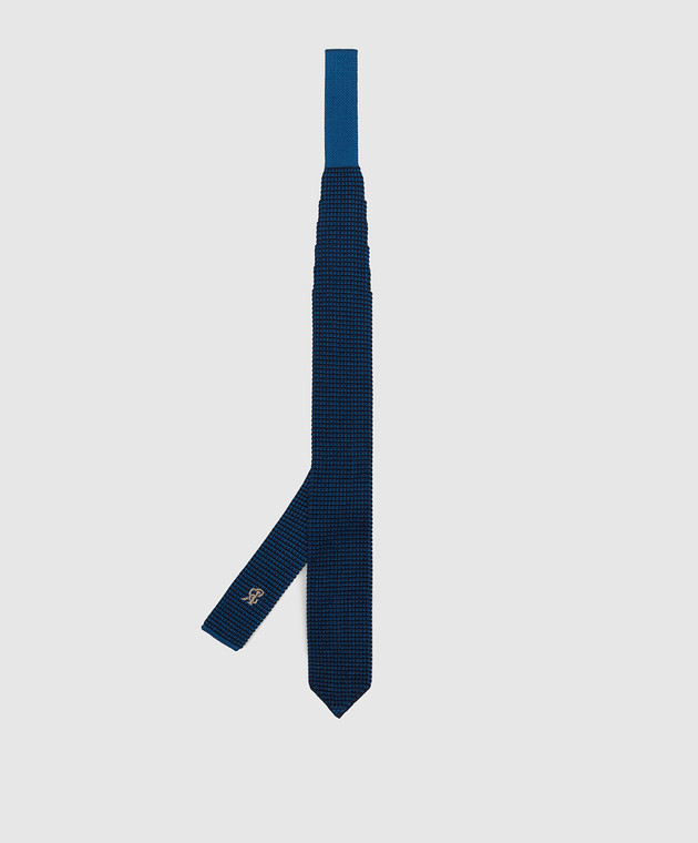 Stefano Ricci Дитячий темно-синій шовковий галстук в візерунок YCRMTSR916 зображення 2