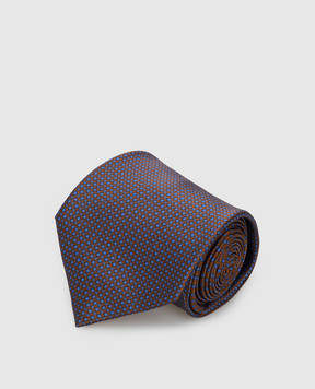 Stefano Ricci Коричневый шелковый галстук в узор CXDD41072