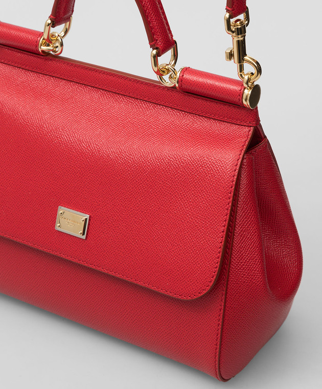 Dolce&Gabbana Красная кожаная сумка-мессенджер Sicily BB6002A1001 изображение 5
