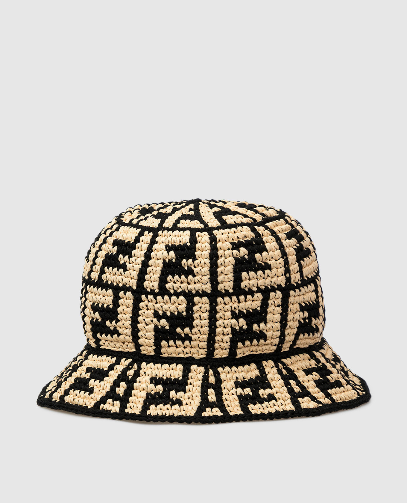 

Панама с узором монограммы логотипа Fendi, Черный, Панамы