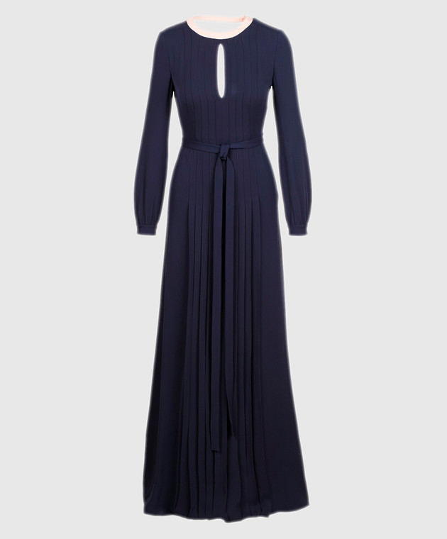 Valentino Темно-синее платье из шелка EB0VS6DA
