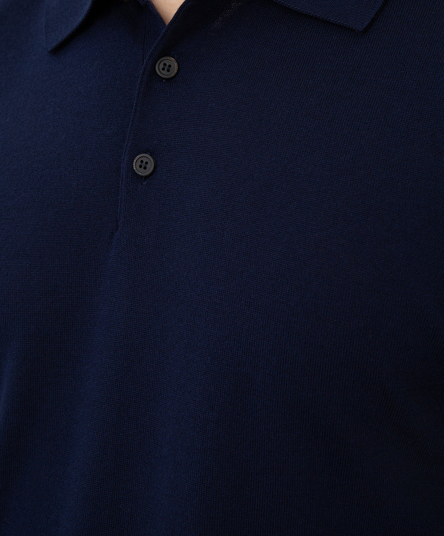 Peserico Темно-синее поло из шерсти R59016F1809770 изображение 5