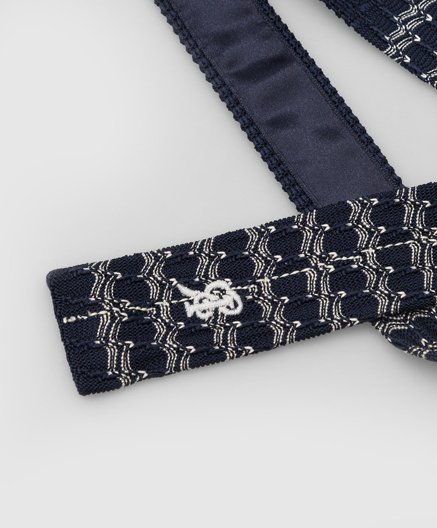 Stefano Ricci Children's dark blue patterned silk tie YCRMTSR8162 image 3