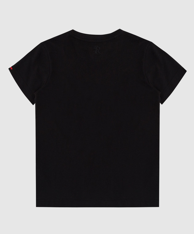 Stefano Ricci Детская черная футболка с вышивкой эмблемы YNH7200070803 изображение 2