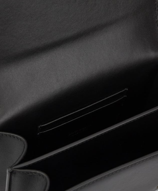 Dolce&Gabbana Черная кожаная сумка-мини с фактурной эмблемой DG BB7037AW576 изображение 4