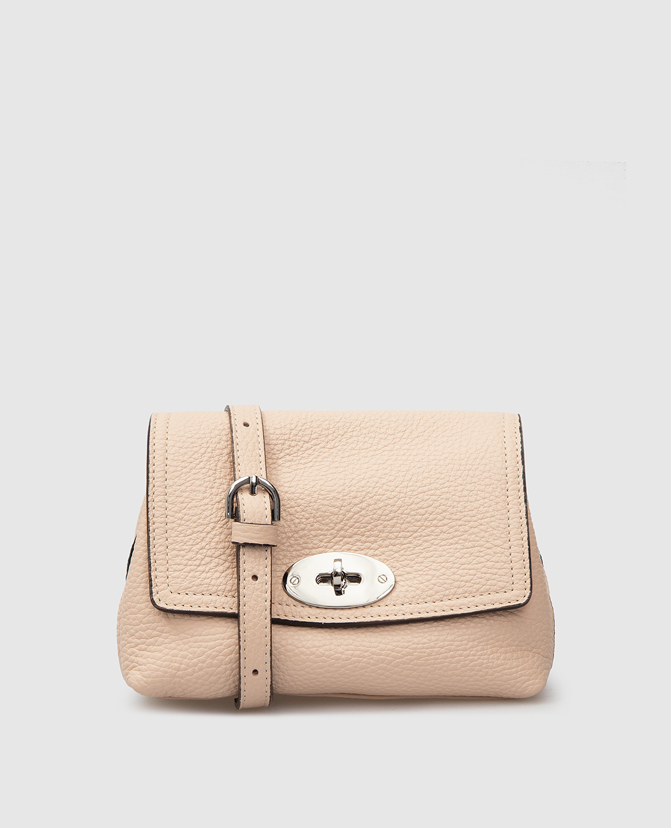 Персиковая кожаная сумка-мини Dollaro