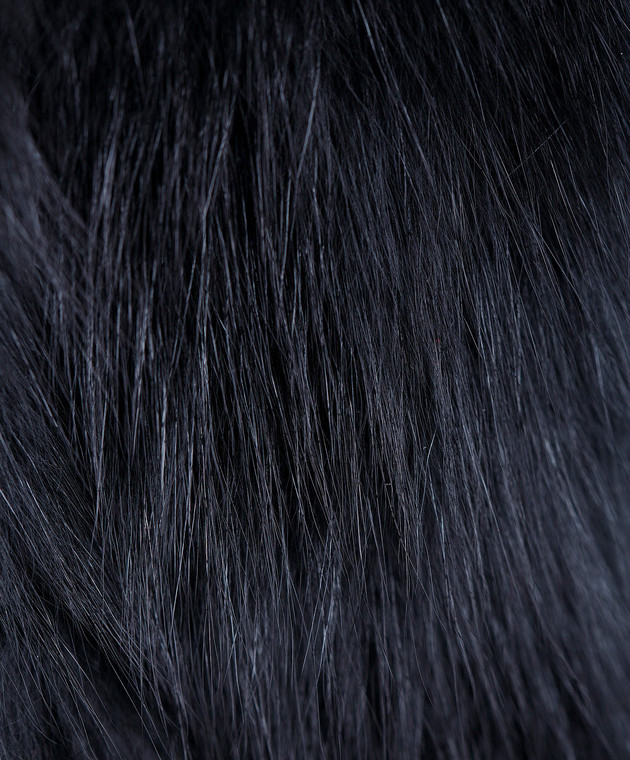 Annabella Черный жилет из меха лисы ручной работы 4AIRJ изображение 5