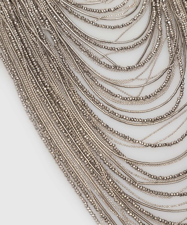 Brunello Cucinelli Silver Cascading Chain Necklace MCOW9LE31 image 3