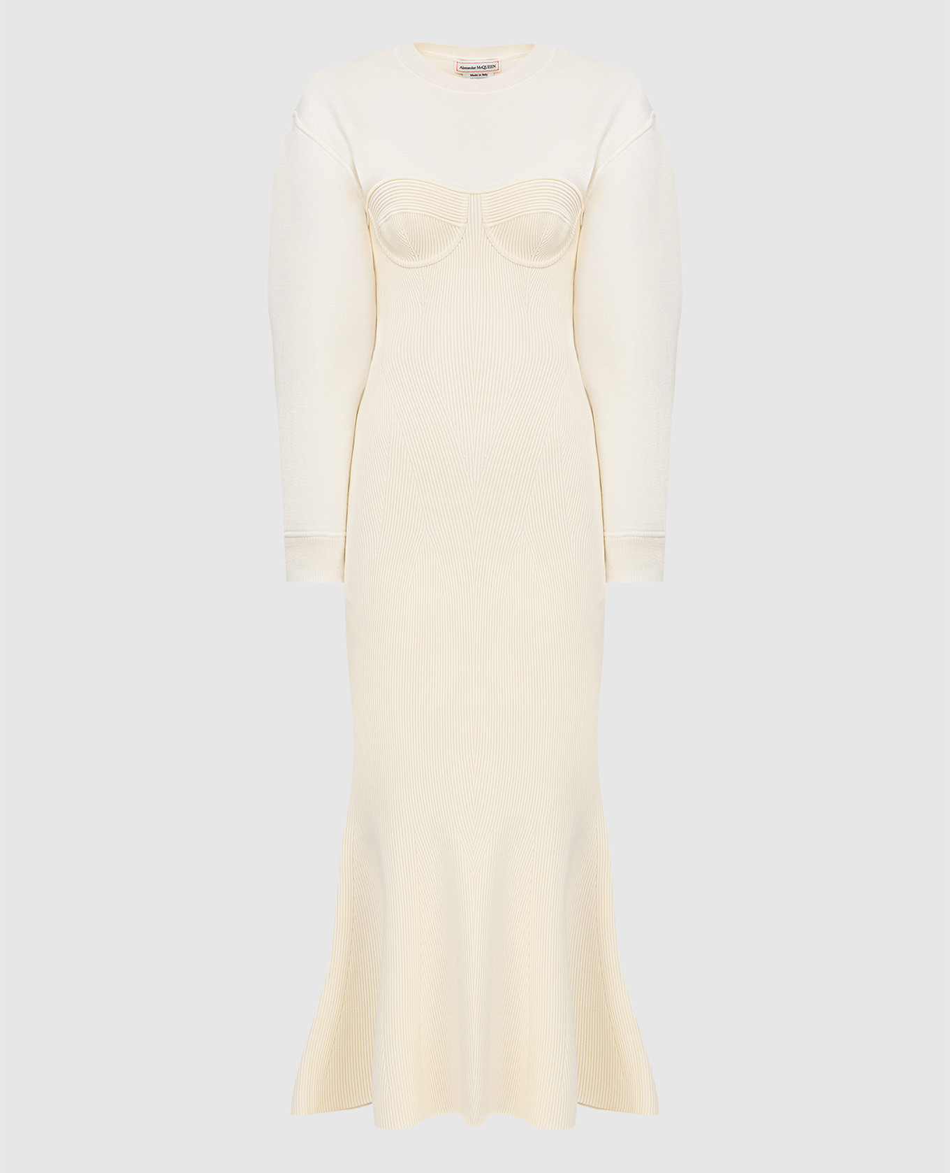 Шерстяное платье с корсетной строчкой Alexander McQueen