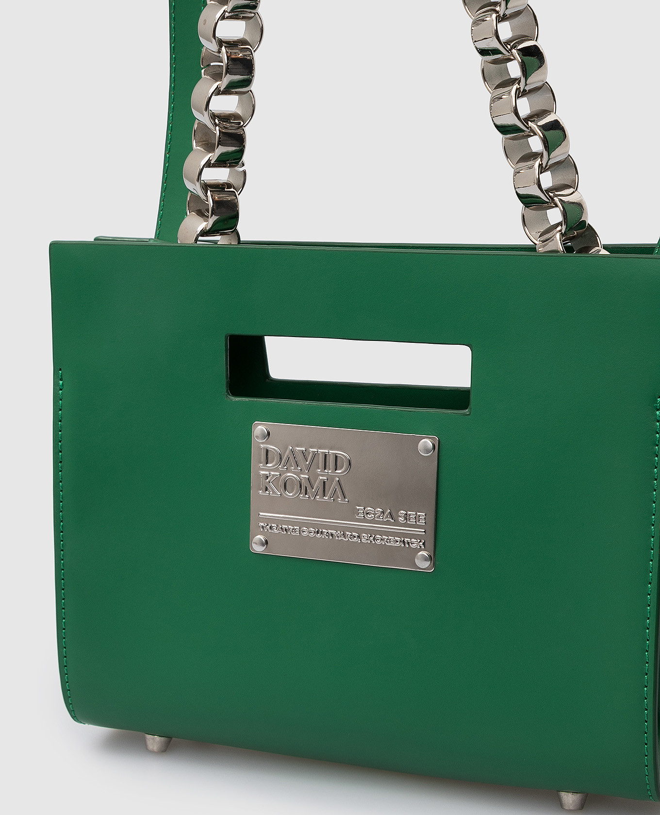 David Koma Зеленая кожаная сумка London с логотипом AW21DKLEATHERBAG1 изображение 5