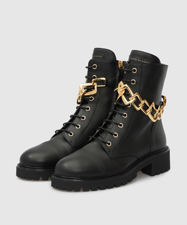 Zanotti - Detroit leather boots with chain E170005004 at Symbol