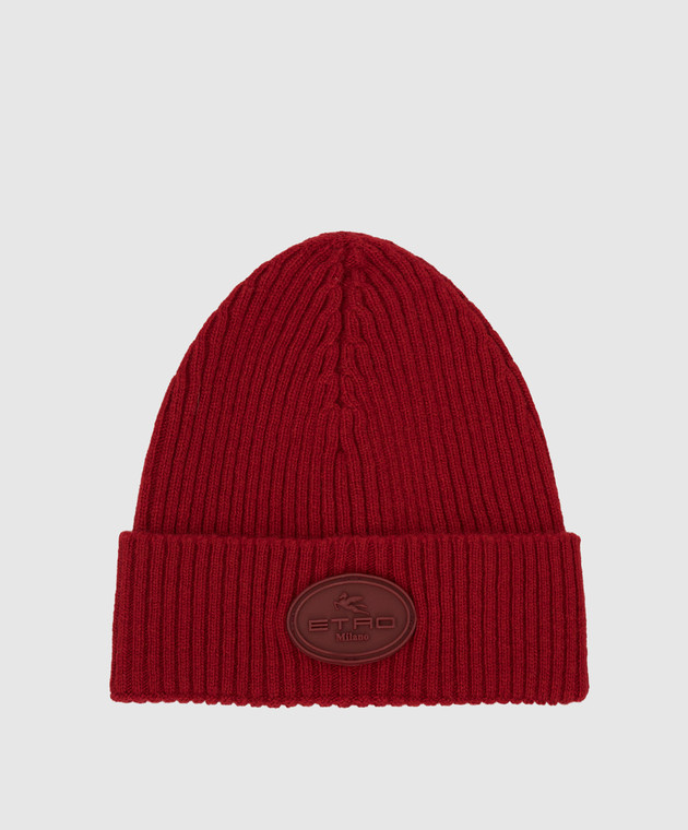 Etro Красная шапка из шерсти с логотипом R1T8339933