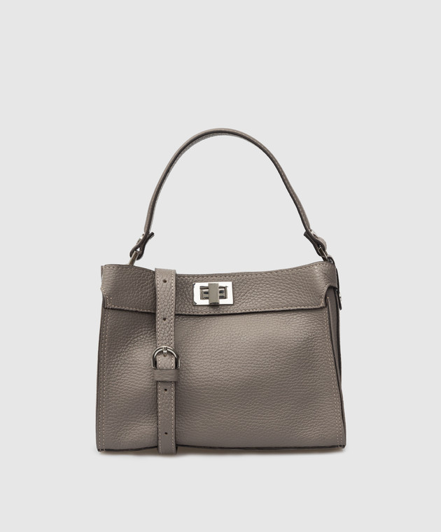 Gianni Notaro Dollaro Gray Leather Mini Bag 492