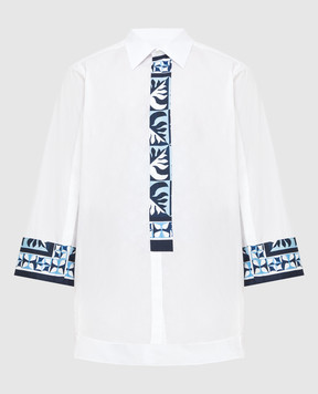 Dolce&Gabbana Жаккардовая сорочка з принтом Mayolica G5IM7TGEQ22