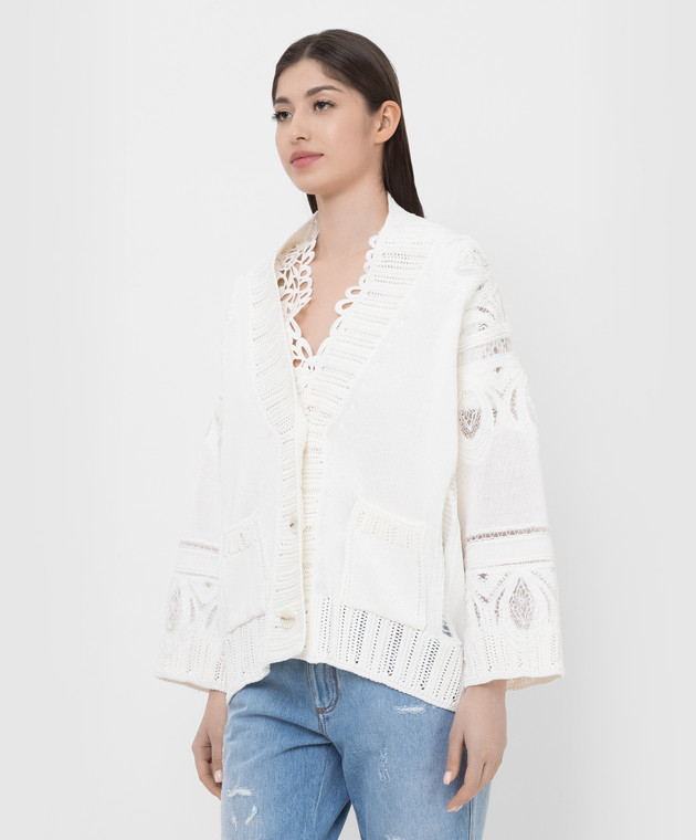Ermanno Scervino Кардиган с ажурными вставками D405M318APCRI изображение 3