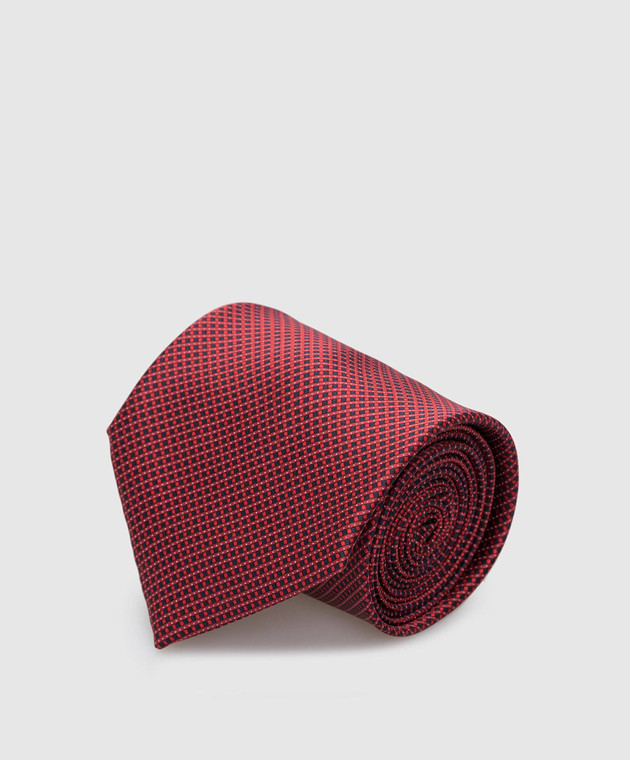 Stefano Ricci Червоний шовковий галстук в геометричний візерунок CXDD41073