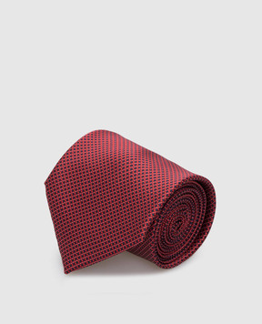 Stefano Ricci Красный шелковый галстук в геометрический узор CXDD41073