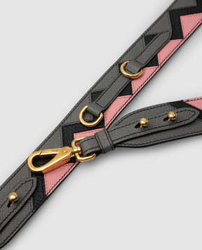Prada Сіра шкіряна ручка для сумки в візерунок 1TY002