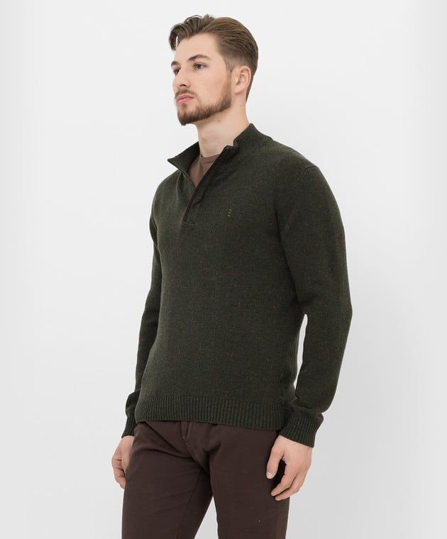 Florentino Темно-зеленый свитер 220434020644 изображение 3