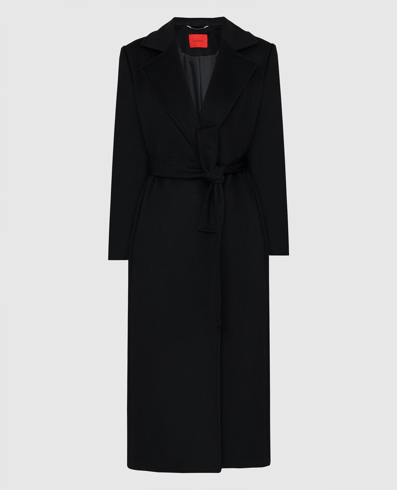 

Черное пальто Long Run из шерсти Max & Co, Черный, Пальто