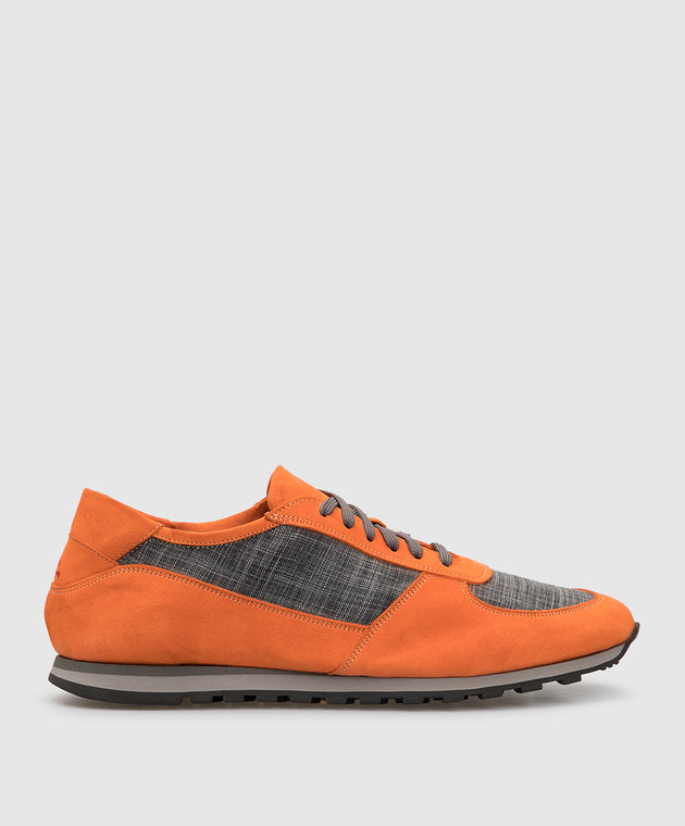 ISAIA Оранжевые замшевые кроссовки SHST34PLB01