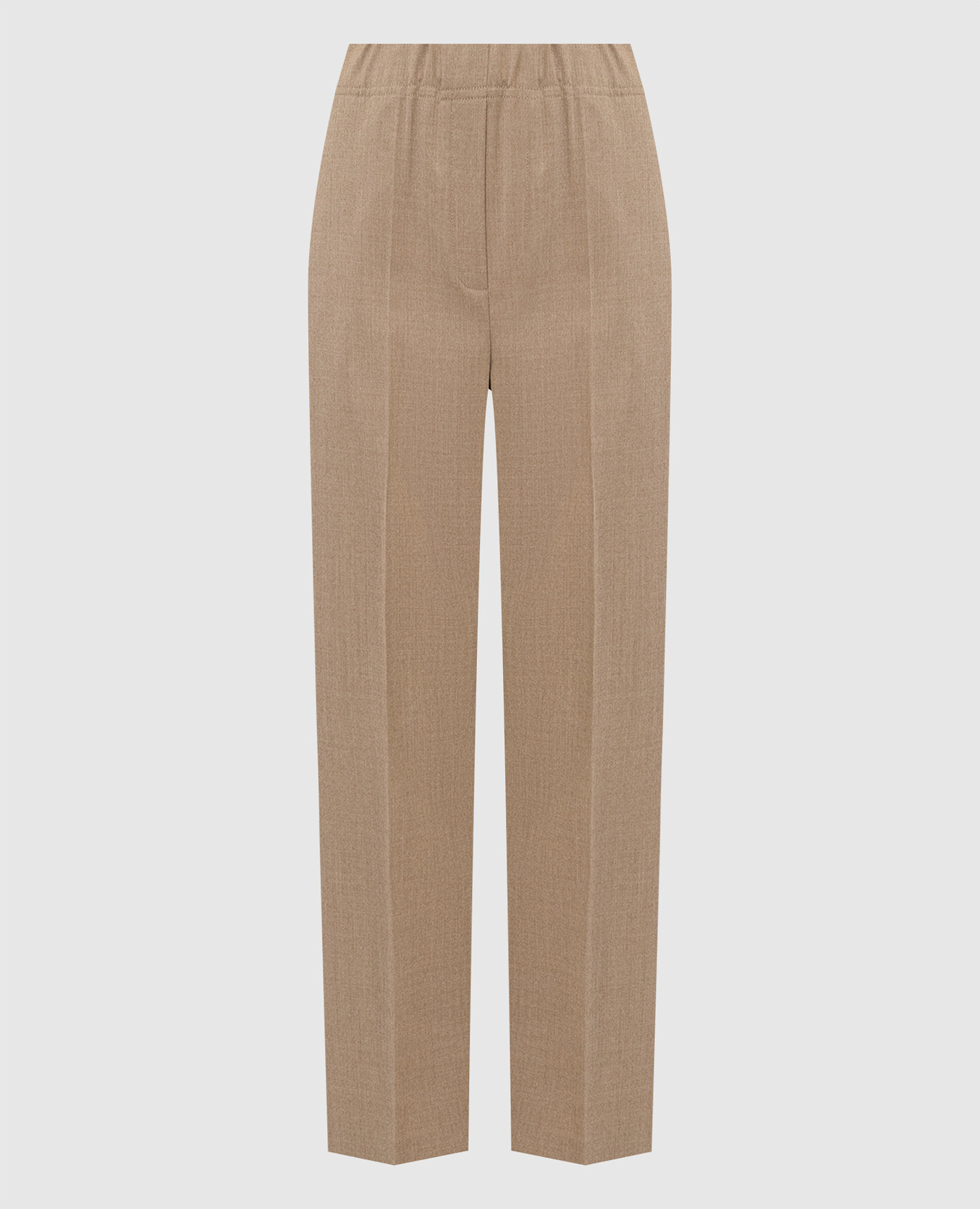 

Темно-бежевые брюки Egizio из шерсти, Бежевый, Укороченные брюки