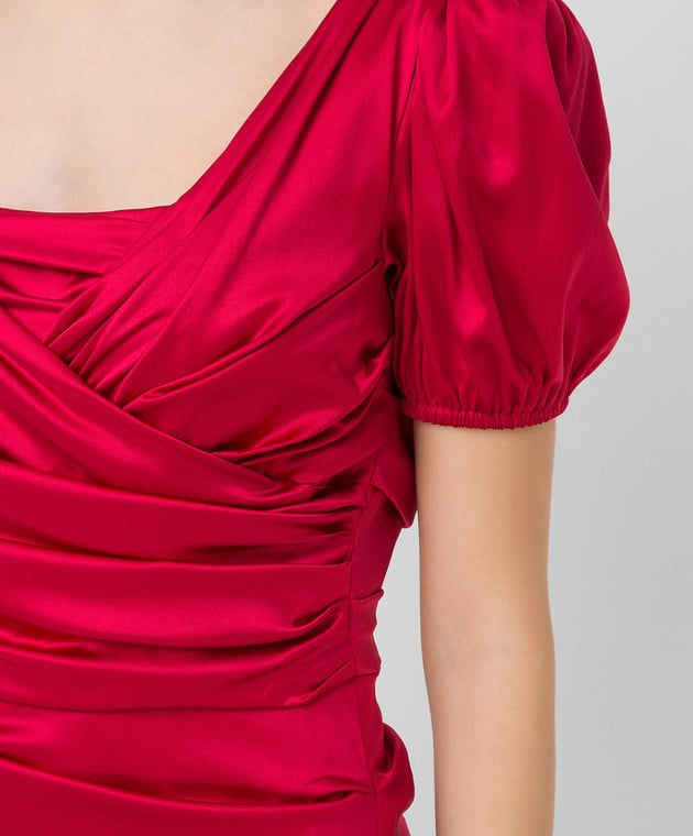 Dolce&Gabbana Red silk dress F62B2TFURAG image 5