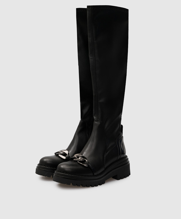 Laura Bellariva Кожаные сапоги с цепями P7301C изображение 3