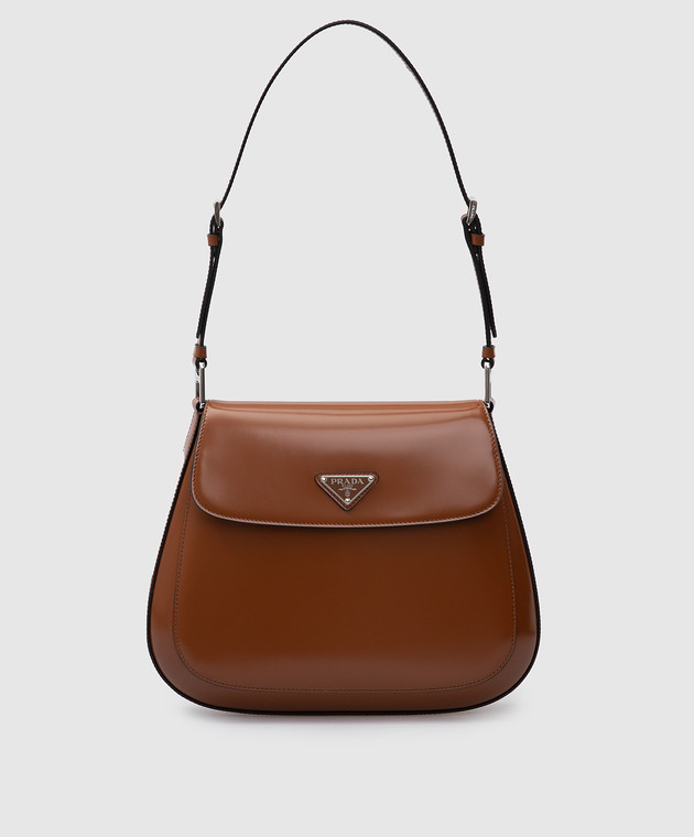 Prada - Коричневая кожаная сумка-мессенджер Cleo 1BD316ZO6 купить