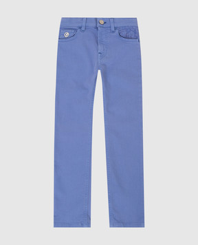 Stefano Ricci Дитячі бузкові джинси з вишивкою YST82000101299