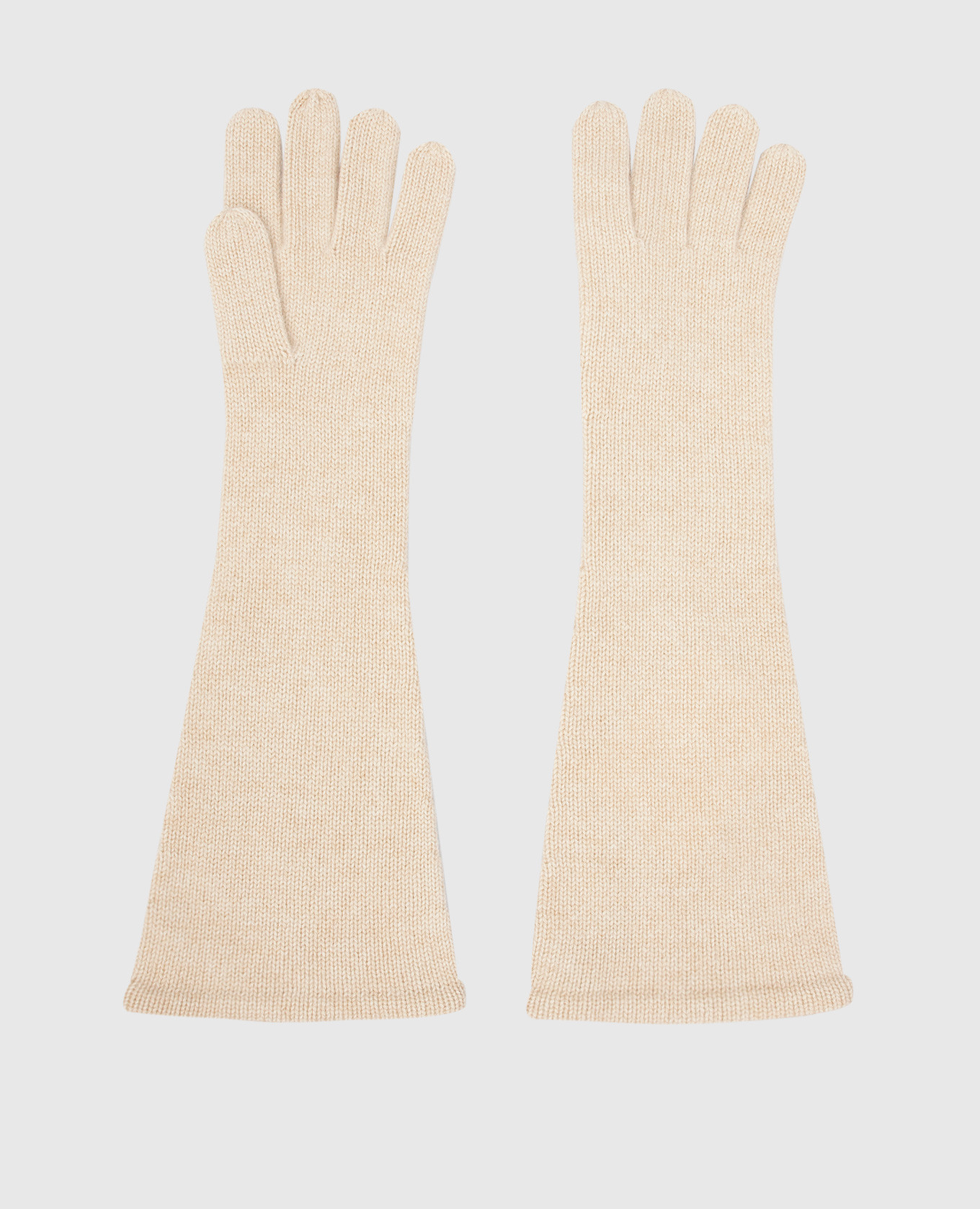 Светло-бежевые перчатки из кашемира