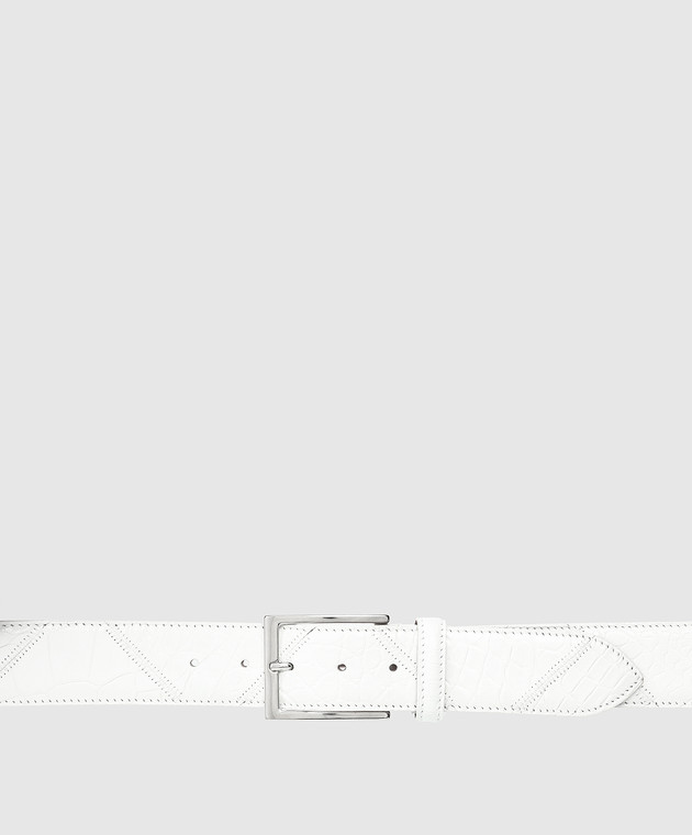 Bochicchio Белый кожаный ремень BELTPATCHWORK изображение 4