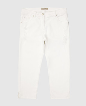 Ermanno Scervino Детские белые джинсы PL111016