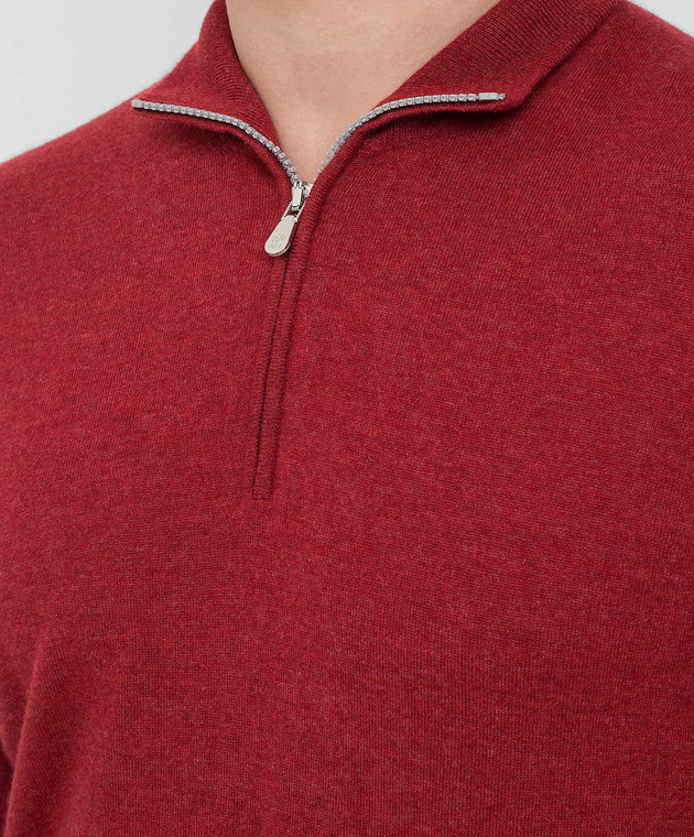 Brunello Cucinelli Красное поло из кашемира M2Q00124 изображение 5