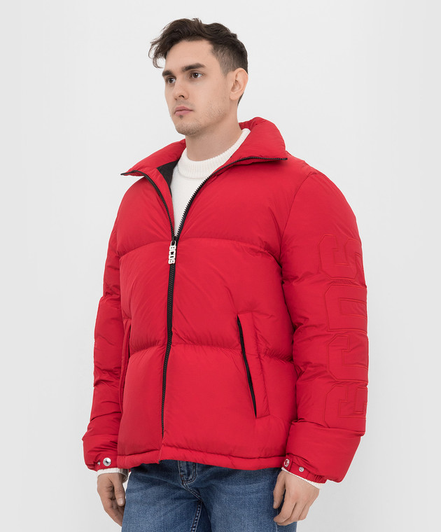 GCDS Красная пуховая куртка с логотипом FW22M040700 изображение 3
