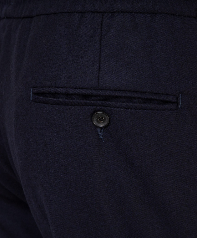 ISAIA Темно-синие брюки из шерсти с защипами PNAG0290360 изображение 5