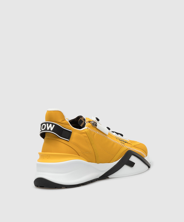 Fendi Жовті кросівки з принтом логотипу 7E1456AD79 зображення 4