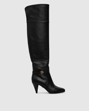 Dolce&Gabbana Черные кожаные ботфорты CU0660AW695