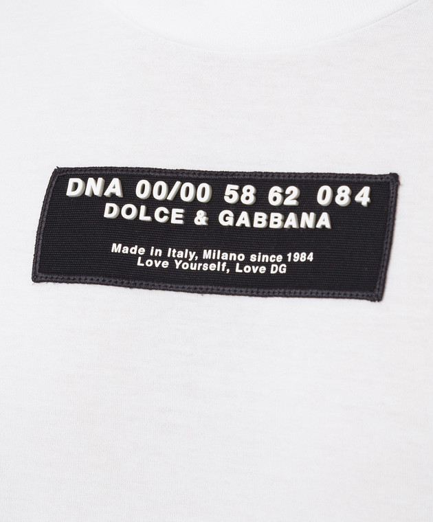Dolce&Gabbana Біла футболка з фактурним логотипом G8NC5ZFU7EQ зображення 5