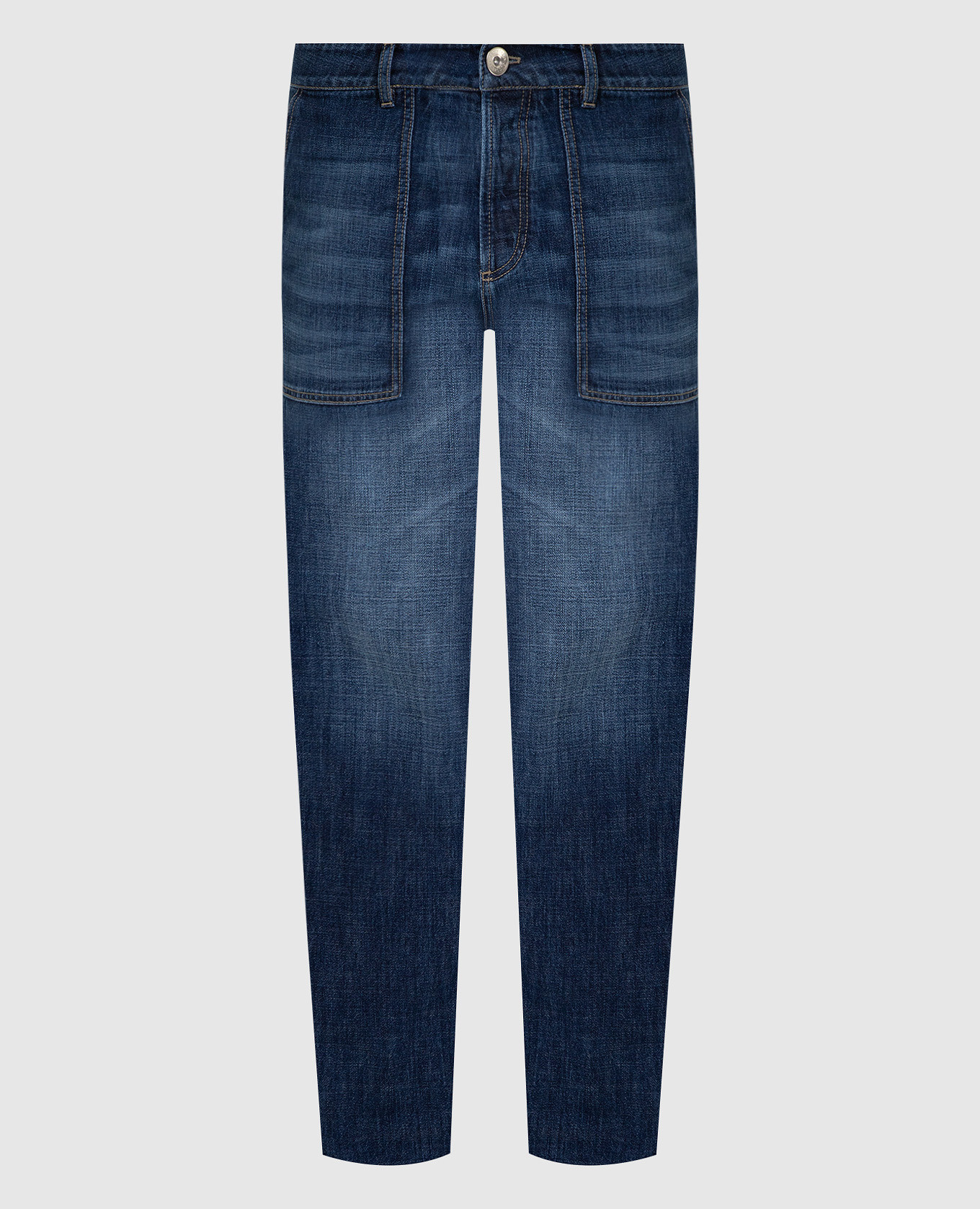 Brunello Cucinelli Синие джинсы с эффектом потертости M0Z37X2490
