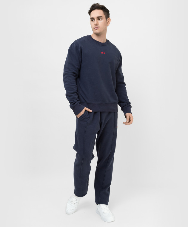 424 Темно-синие спортивные брюки с вышивкой логотипа 31424P04RX изображение 2