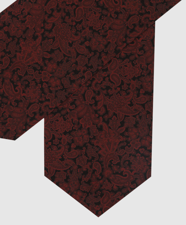 Stefano Ricci Детский темно-бордовый шелковый галстук аскот в узор YASNG501 изображение 2