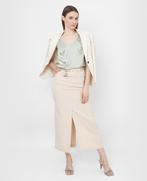 Brunello Cucinelli Бежева спідниця з розрізами MH126G3186