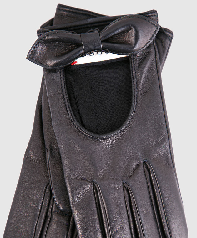 Gucci Черные кожаные перчатки 477968BAP00 изображение 3