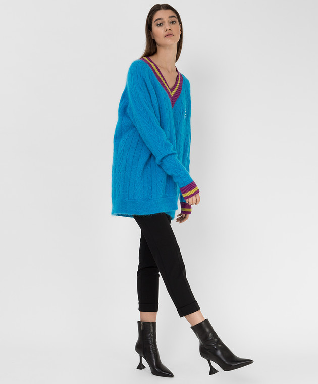 Etro Голубой пуловер с контрастными вставками D187369213 изображение 2