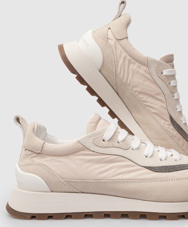 Brunello Cucinelli Кросівки із замшевими вставками та ланцюжками MZSFG2193 зображення 5