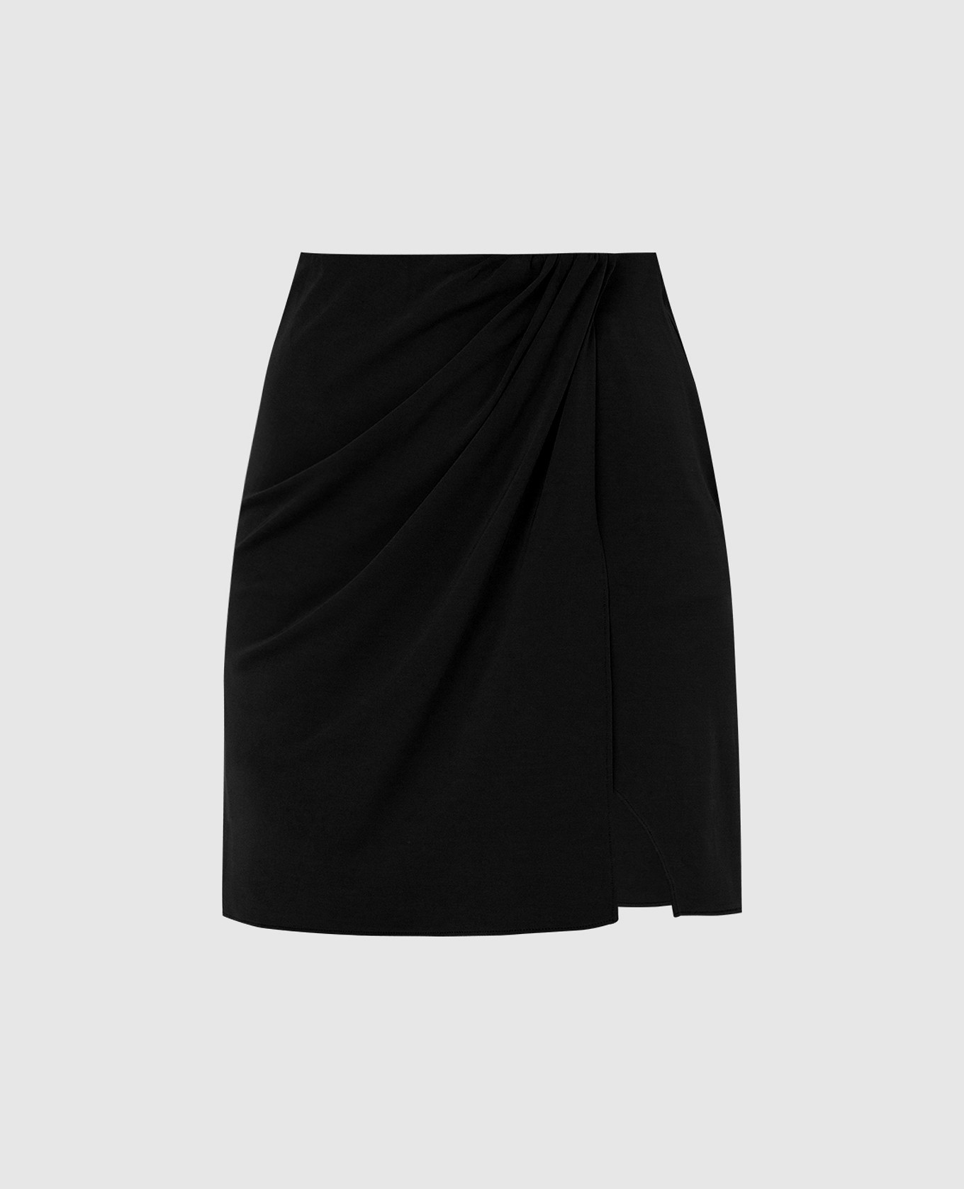 Gabrielle Black Draped Mini Skirt