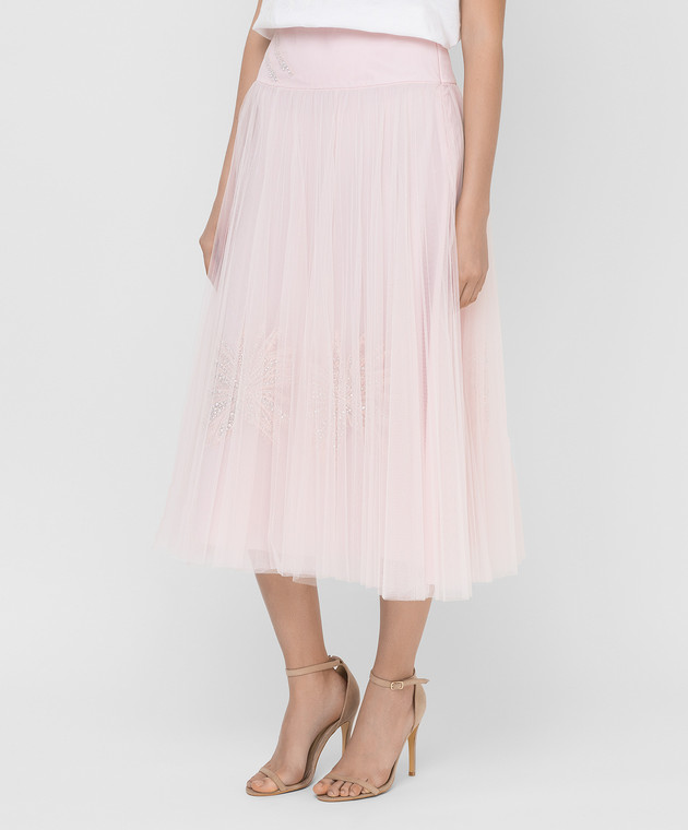 Ermanno Scervino Розовая юбка с кристаллами D362O717TTJ изображение 3