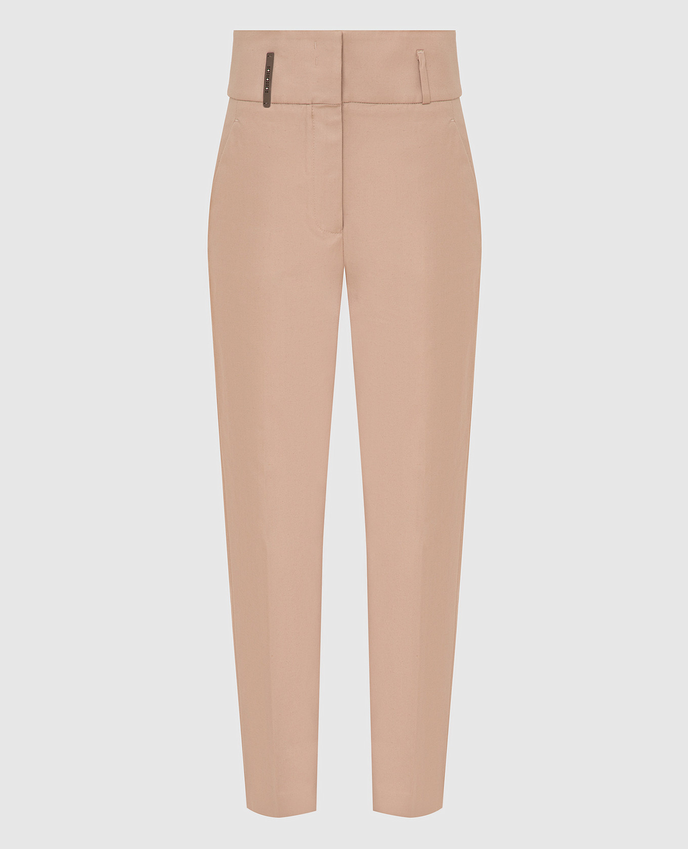

Брюки с высокой посадкой, Бежевый, Брюки с высокой талией