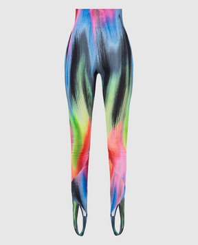 Rainbow Colourful Stripes Print Full Length Leggings